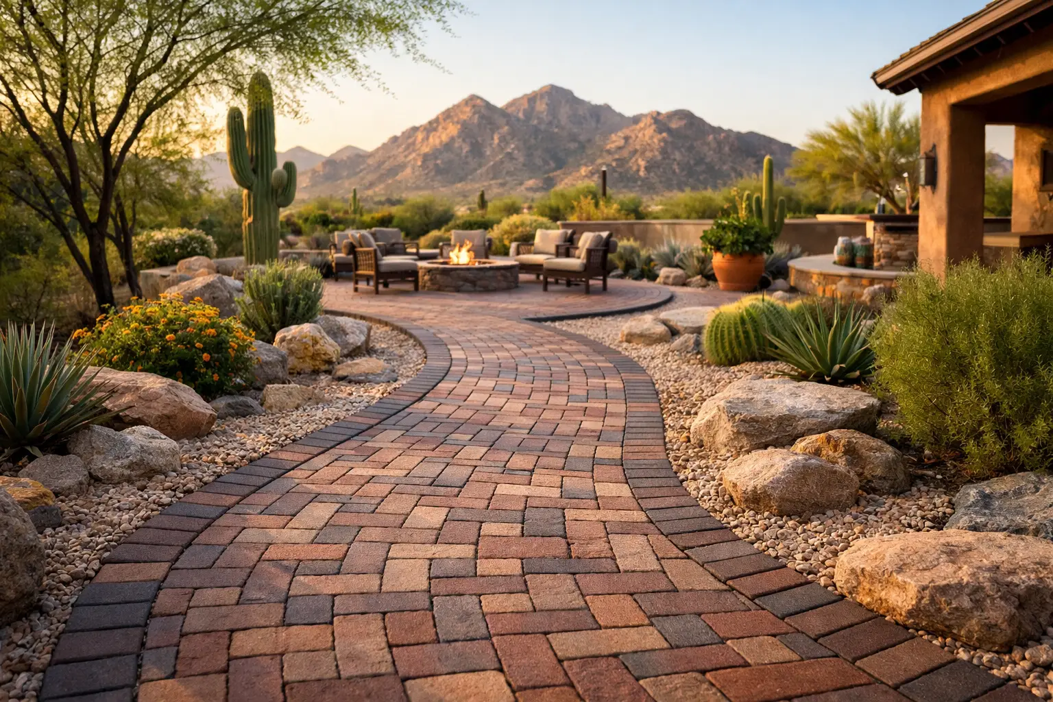 12 Brick Walkway Ideas for Arizona Yards